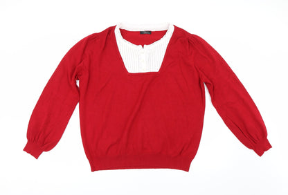 Womens UK Size XL BM Red Pullover Jumper