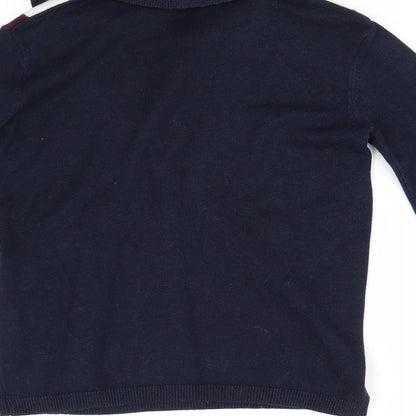 River Island Girls Blue  Knit Henley Jumper Size 9-10 Years