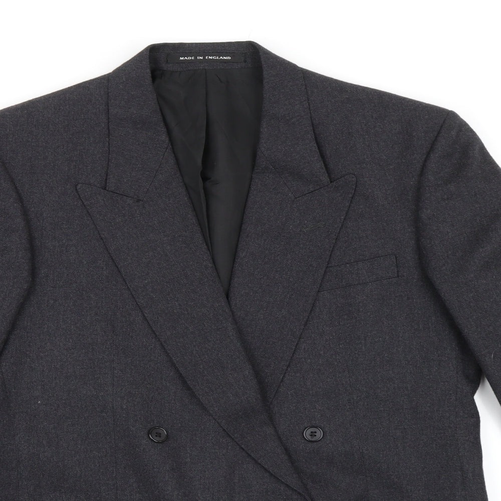 Mens UK Size 40 Pin Stripe Regular Grey Suit Jacket
