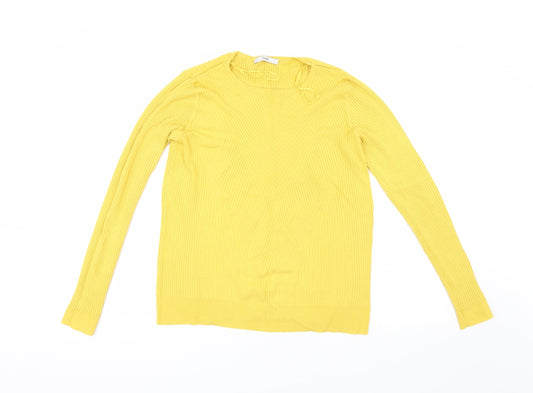 George Womens Yellow  Knit Pullover Jumper Size 14