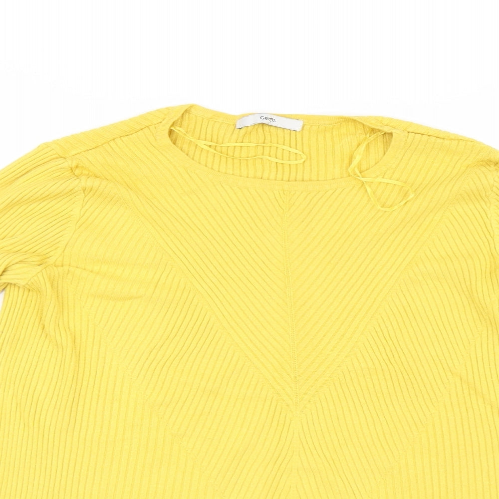 George Womens Yellow  Knit Pullover Jumper Size 14