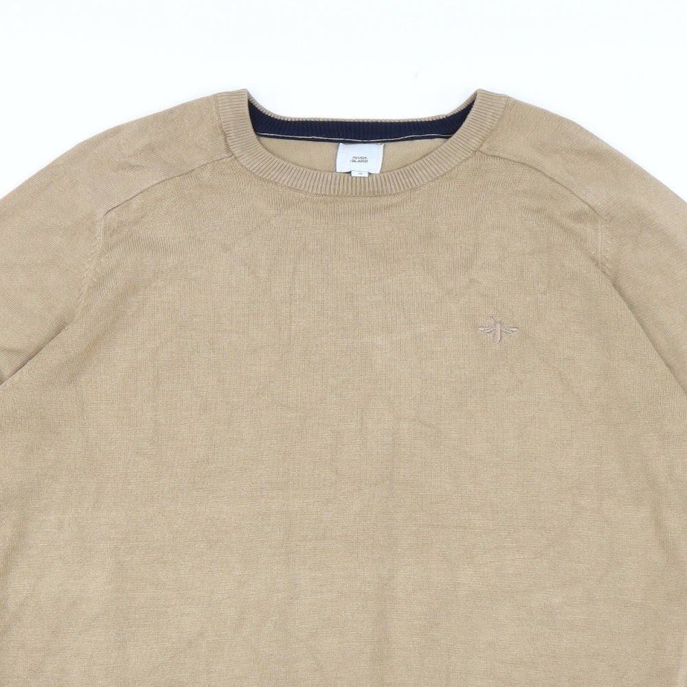 River Island Mens Brown  Knit Pullover Jumper Size S