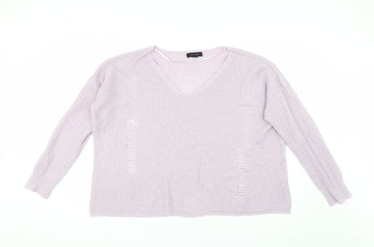 Primark Womens Purple  Knit Pullover Jumper Size L