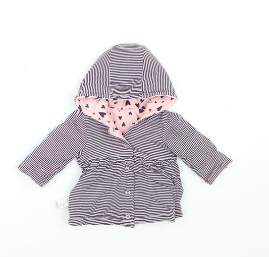 George Baby Pink Striped  Jacket  Size 0-3 Months
