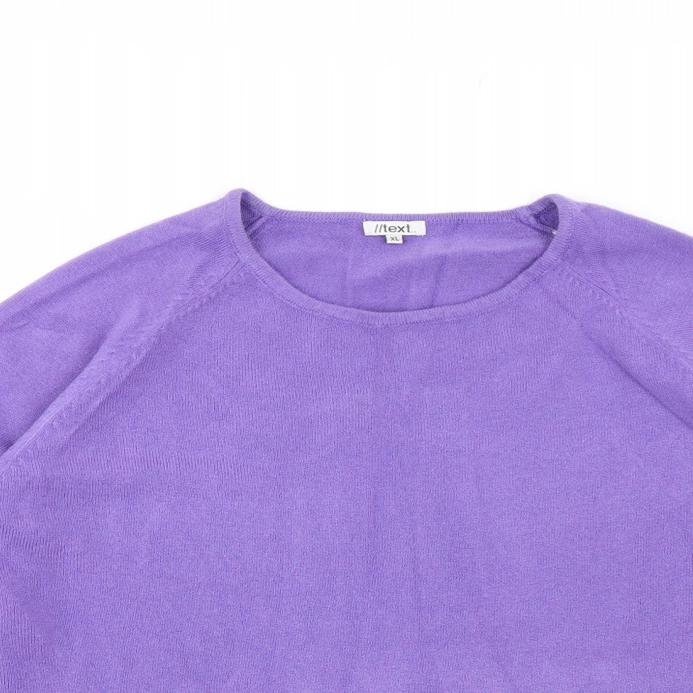 Womens UK Size XL Text Purple Pullover Jumper