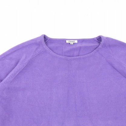 Womens UK Size XL Text Purple Pullover Jumper