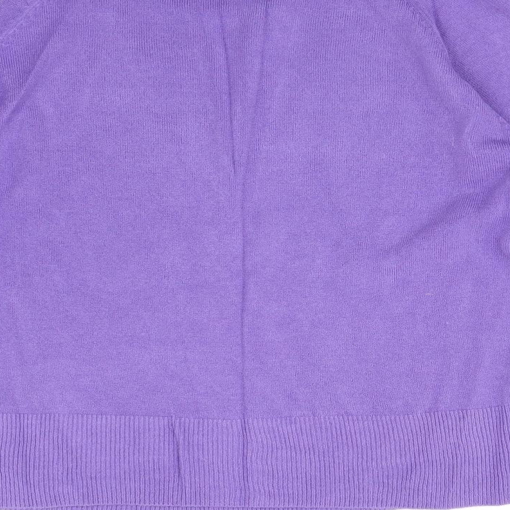 Womens UK Size XL Text Purple Pullover Jumper