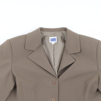 Penny Plain Womens Brown   Jacket Suit Jacket Size 14