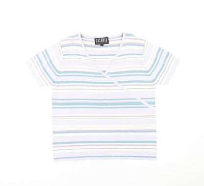 Casaman Womens Multicoloured Striped Knit Pullover Jumper Size S