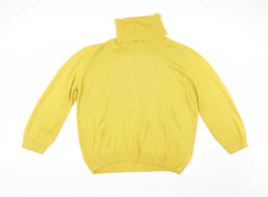 Damart Womens Yellow  Knit Pullover Jumper Size 22
