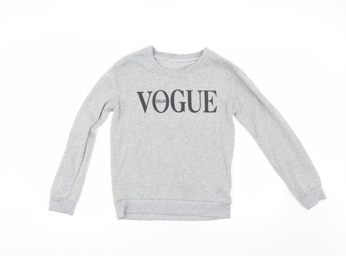 Vogue Italia Womens Grey   Pullover Sweatshirt Size S