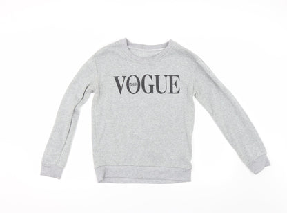 Vogue Italia Womens Grey   Pullover Sweatshirt Size S