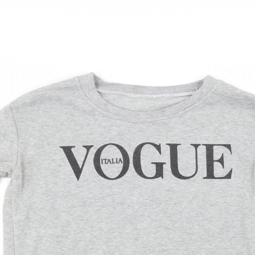 Vogue Italia Womens Grey   Pullover Sweatshirt Size S