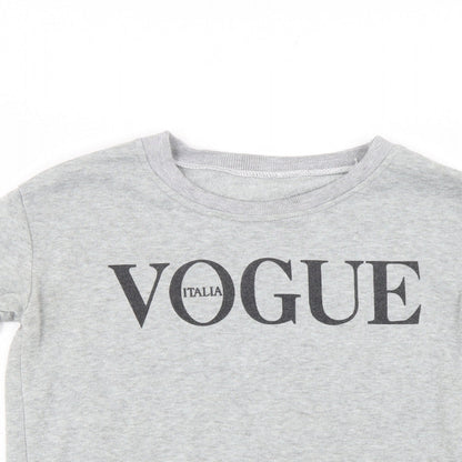 Vogue Italia Womens Grey   Pullover Sweatshirt Size S