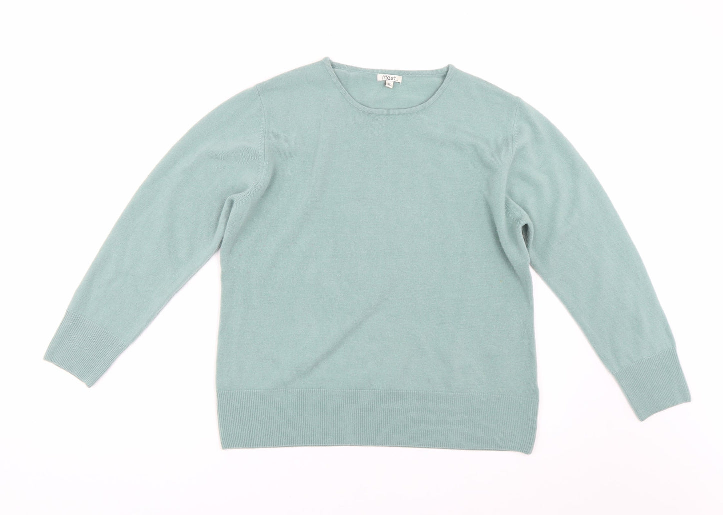 Womens UK Size XL Text Green Pullover Jumper