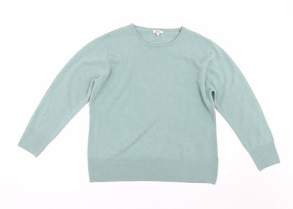 Womens UK Size XL Text Green Pullover Jumper