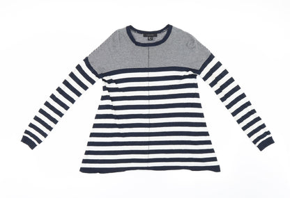 Primark Womens Blue Striped Knit Pullover Jumper Size 8