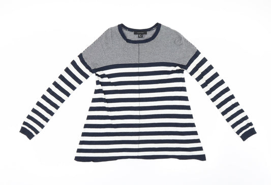 Primark Womens Blue Striped Knit Pullover Jumper Size 8