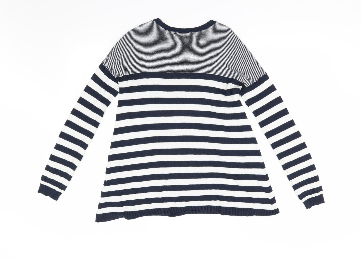 Primark Womens Blue Striped Knit Pullover Jumper Size 8