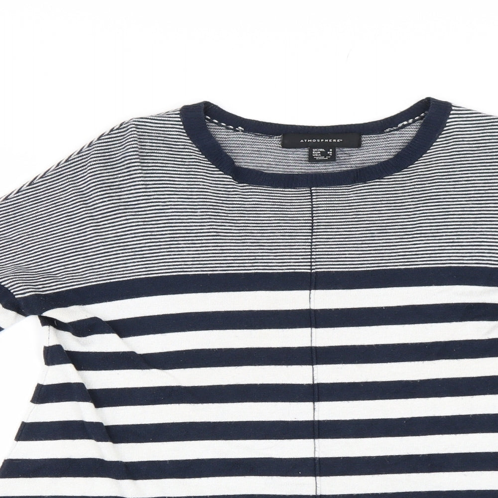 Primark Womens Blue Striped Knit Pullover Jumper Size 8