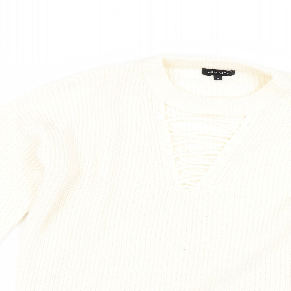 Womens UK Size 14 New Look Ivory Pullover Jumper