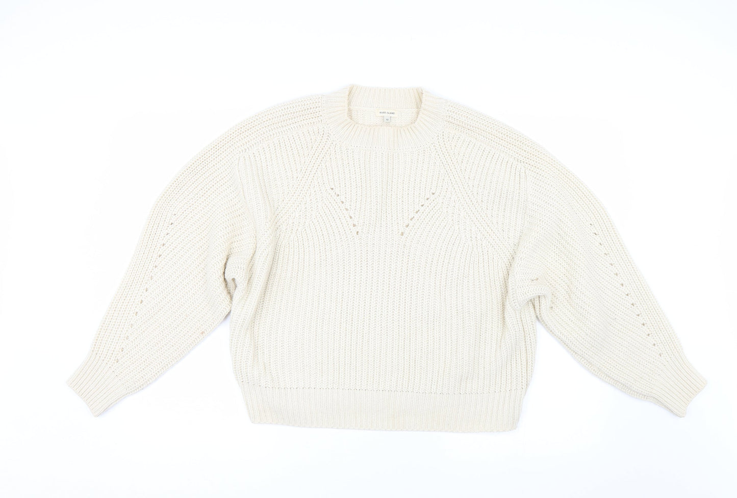Womens UK Size 12 River Island Ivory Pullover Jumper