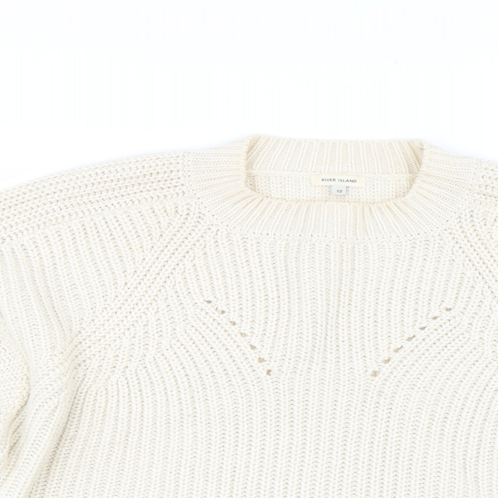Womens UK Size 12 River Island Ivory Pullover Jumper