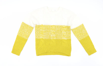 Primark Womens Yellow  Knit Pullover Jumper Size XS