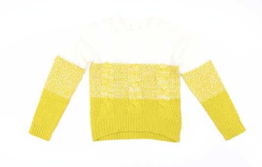 Primark Womens Yellow  Knit Pullover Jumper Size XS