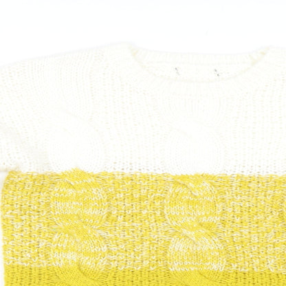 Primark Womens Yellow  Knit Pullover Jumper Size XS