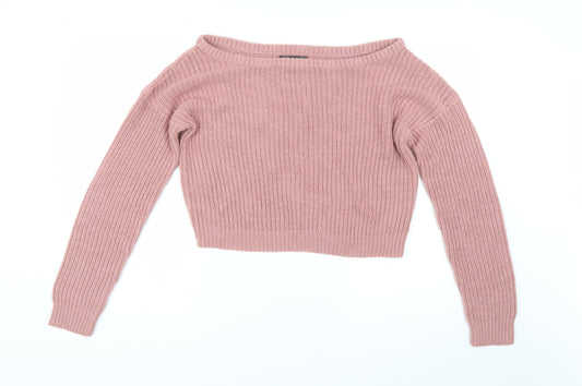 Womens UK Size M Missguided Pink Pullover Jumper