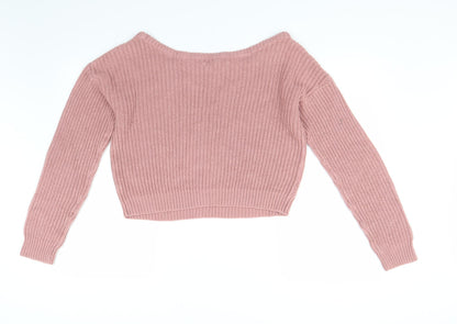 Womens UK Size M Missguided Pink Pullover Jumper