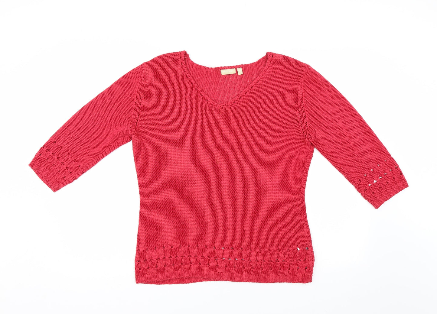 Avenue Womens Pink  Knit Pullover Jumper Size M