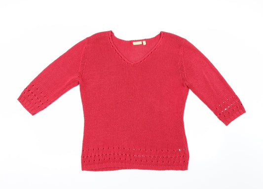 Avenue Womens Pink  Knit Pullover Jumper Size M