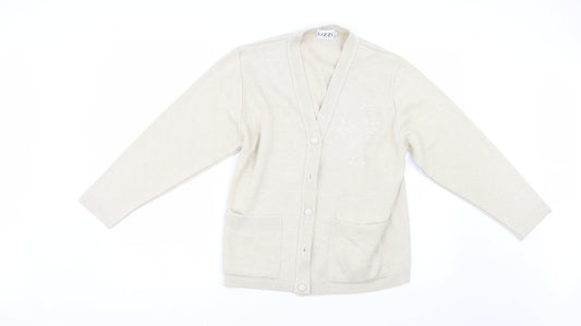 Lizzi Clarke Womens Beige  Knit Cardigan Jumper Size M