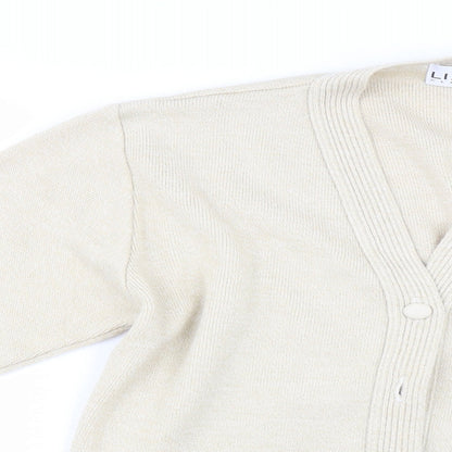 Lizzi Clarke Womens Beige  Knit Cardigan Jumper Size M