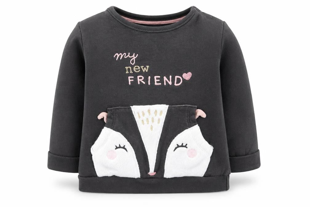 F&F Girls Grey   Pullover Jumper Size 3-6 Months