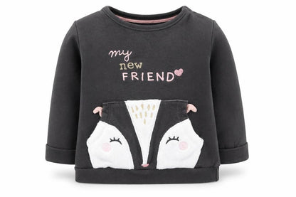 F&F Girls Grey   Pullover Jumper Size 3-6 Months