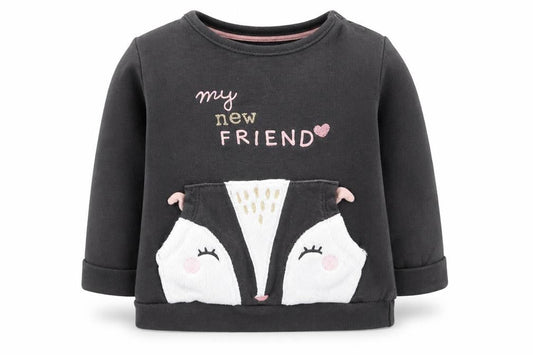 F&F Girls Grey   Pullover Jumper Size 3-6 Months