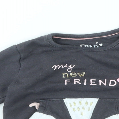 F&F Girls Grey   Pullover Jumper Size 3-6 Months