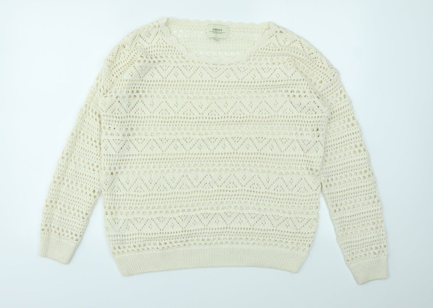 Womens UK Size 14 Matalan Ivory Pullover Jumper