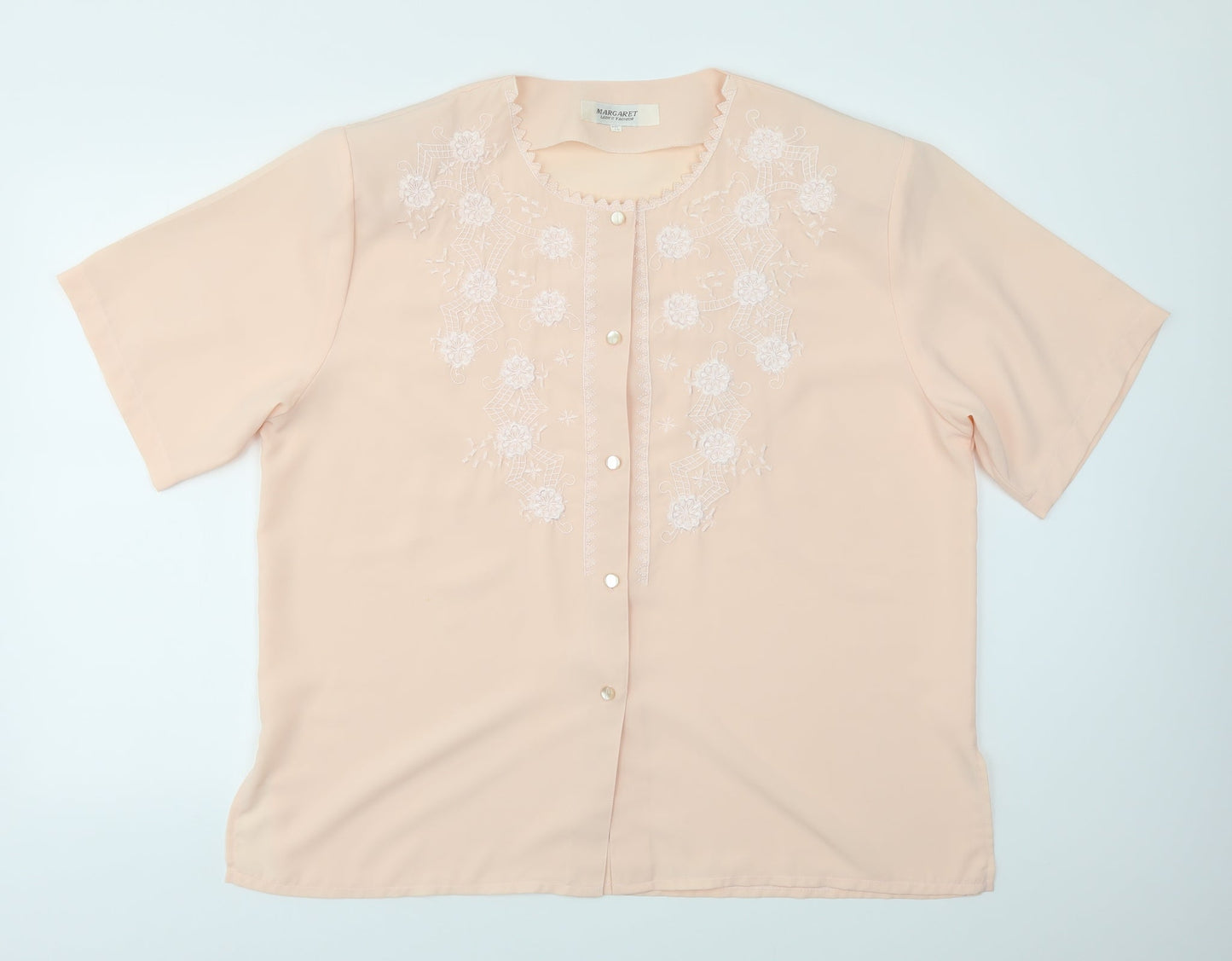 MARGARET Womens Pink   Basic Blouse Size 2XL