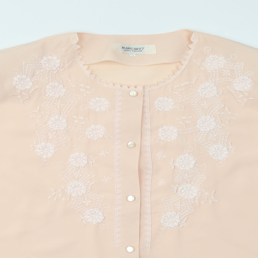 MARGARET Womens Pink   Basic Blouse Size 2XL