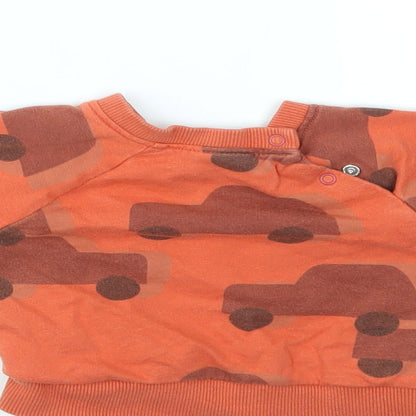 NEXT Boys Orange Geometric  Pullover Jumper Size 0-3 Months