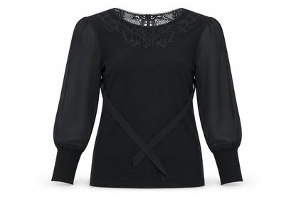 Womens UK Size 12 Roman Black Basic T-Shirt