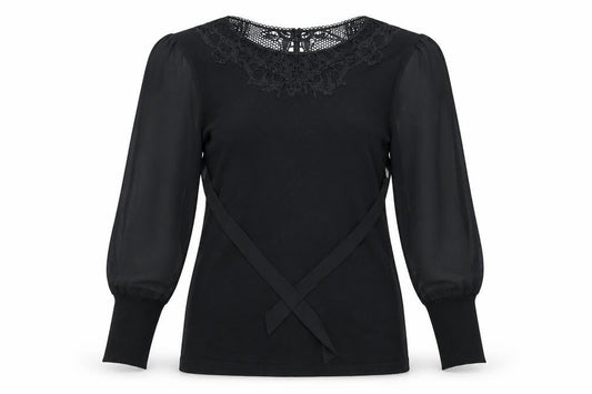 Front view of Roman women’s black basic t-shirt, size UK 12