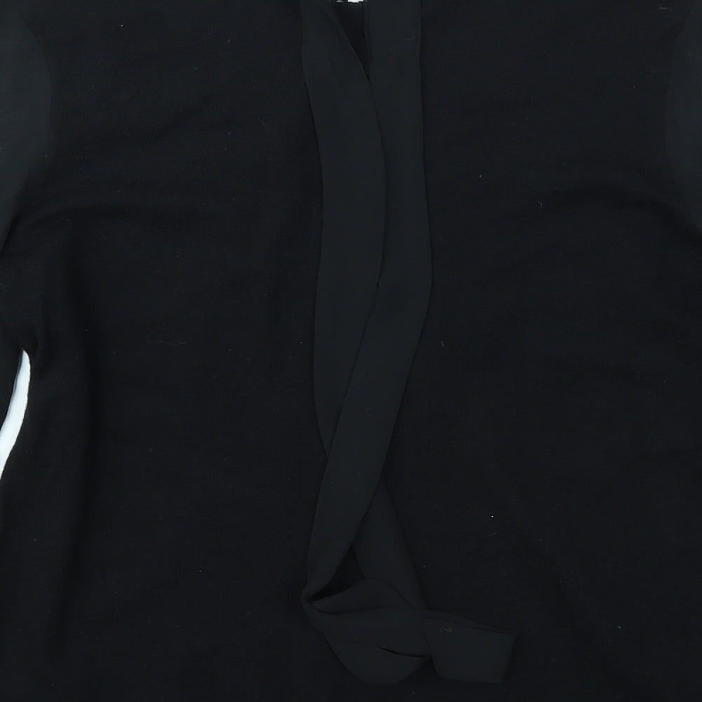 Womens UK Size 12 Roman Black Basic T-Shirt