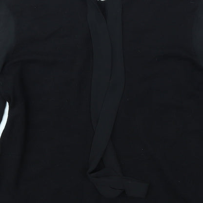 Womens UK Size 12 Roman Black Basic T-Shirt