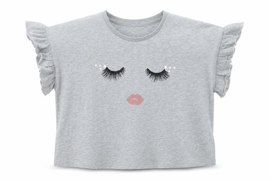 George Girls Grey Geometric  Basic T-Shirt Size 10-11 Years