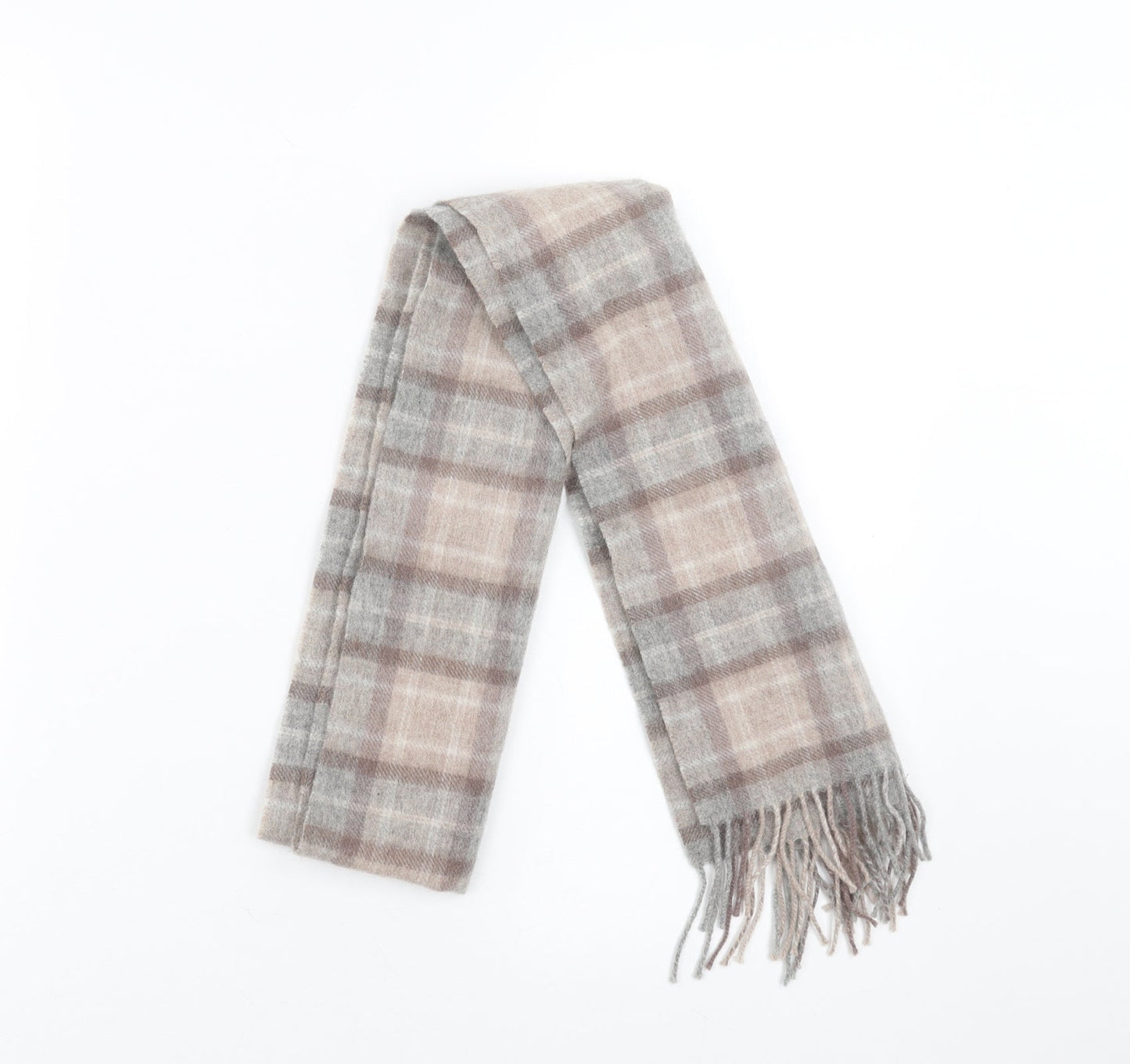 Preworn Womens Beige Check   Scarf